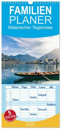 Familienplaner 2025 - Malerischer Tegernsee mit 5 Spalten (Wandkalender, 21 x 45 cm) CALVENDO