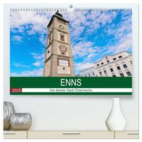 Enns, die älteste Stadt Österreichs (hochwertiger Premium Wandkalender 2025 DIN A2 quer), Kunstdruck in Hochglanz