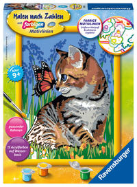 Ravensburger CreArt 28651 - Katze mit Schmetterling - Malen nach Zahlen für Kinder ab 9 Jahre