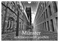 Münster in schwarz-weiß gesehen (Wandkalender 2025 DIN A4 quer), CALVENDO Monatskalender