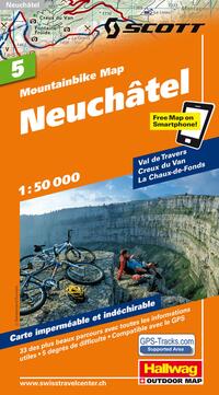 Hallwag Mountainbike-Karte 5 Neuenburg / Neuchâtel 1:50.000