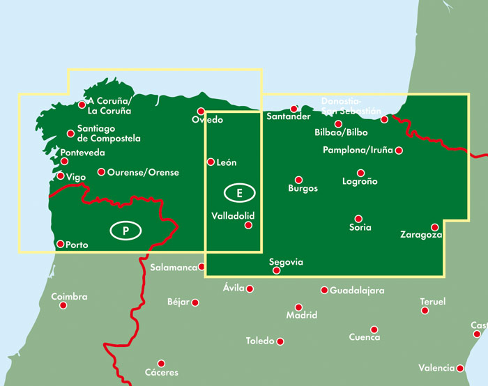 Spanien Nord - Jakobsweg, Autokarte 1:400.000, freytag & berndt