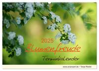 Blumenfreude Terminkalender (Wandkalender 2025 DIN A2 quer), CALVENDO Monatskalender