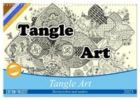 Tangle-Art, Sternzeichen mal anders (Wandkalender 2025 DIN A3 quer), CALVENDO Monatskalender