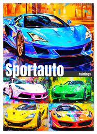 Sportauto Paintings (Wandkalender 2025 DIN A2 hoch), CALVENDO Monatskalender