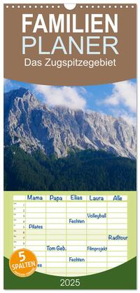 Familienplaner 2025 - Das Zugspitzegebiet mit 5 Spalten (Wandkalender, 21 x 45 cm) CALVENDO