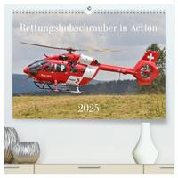 Rettungshubschrauber in Action (hochwertiger Premium Wandkalender 2025 DIN A2 quer), Kunstdruck in Hochglanz