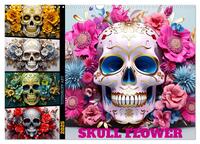 Skull Flower - Totenkopf ART (Wandkalender 2025 DIN A3 quer), CALVENDO Monatskalender