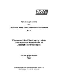 Wärme- und Stoffübertragung bei der Absorption an Rieselfilmen in Absorptionsanlagen