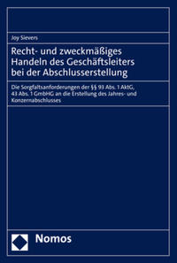 Recht- und zweckmäßiges Handeln des Geschäftsleiters bei der Abschlusserstellung