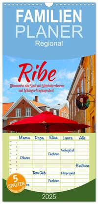 Familienplaner 2025 - Ribe, Dänemarks alte Stadt mit Mittelaltercharme und Wikinger-Vergangenheit mit 5 Spalten (Wandkalender, 21 x 45 cm) CALVENDO