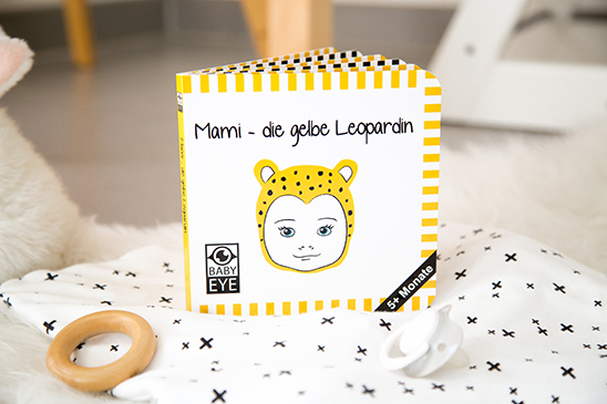 Mami – die gelbe Leopardin: Kontrastbuch für Babys – Gesichter · kontrastreiche Bilder angepasst an Babyaugen · Schwarz Weiß Primärfarben Buch für Neugeborene · Mein erstes Bilderbuch · Montessori Buch