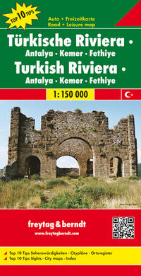 Türkische Riviera - Antalya - Kemer - Fethiye, Autokarte 1:150.000