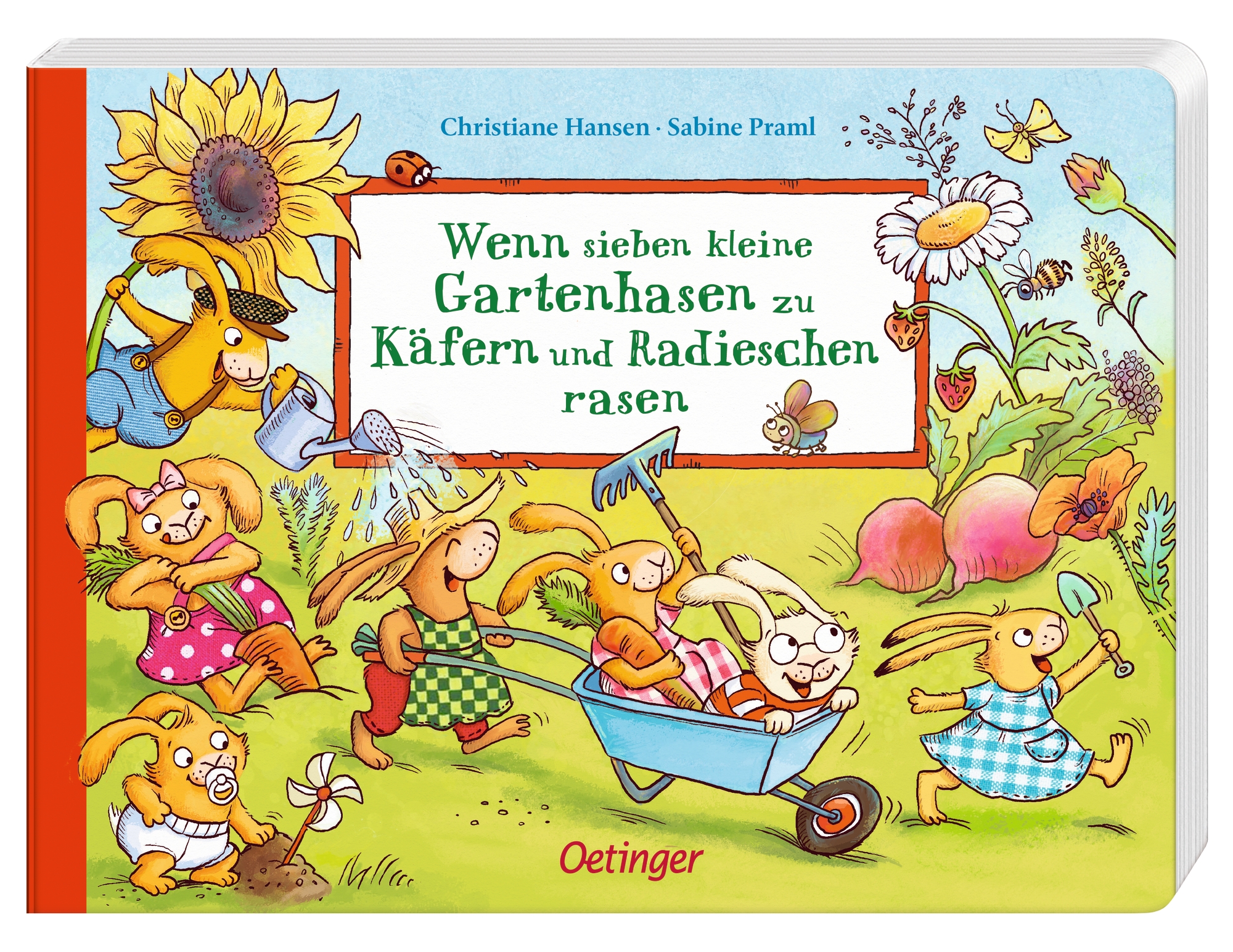 Wenn sieben kleine Gartenhasen zu Käfern und Radieschen rasen