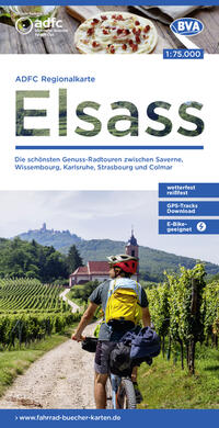 ADFC-Regionalkarte Elsass, 1:75.000, mit Tagestourenvorschlägen, reiß- und wetterfest, E-Bike-geeignet, GPS-Tracks Download