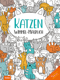 Katzen – Wimmel-Malbuch