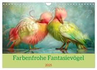 Farbenfrohe Fantasievögel (Wandkalender 2025 DIN A4 quer), CALVENDO Monatskalender