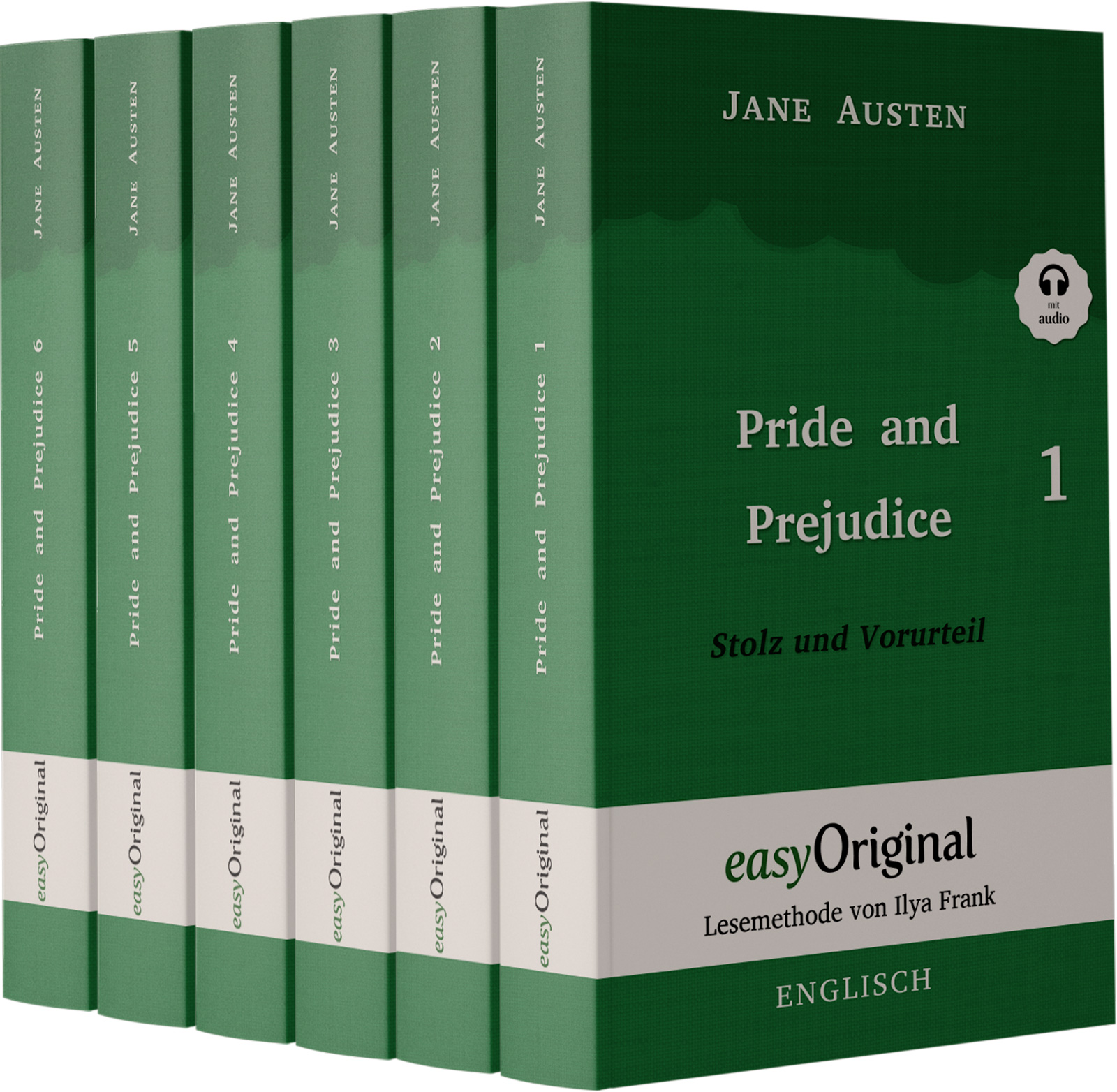 Jane Austen Kollektion Hardcover (Bücher + 7 MP3 Audio-CDs) - Lesemethode von Ilya Frank - Zweisprachige Ausgabe Englisch-Deutsch