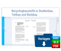 Recyclingbaustoffe in Straßenbau, Tiefbau und Rückbau