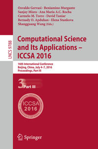 Computational Science and Its Applications - ICCSA 2016