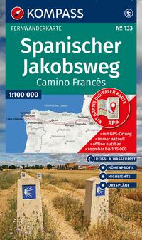 KOMPASS Wanderkarte 133 Spanischer Jakobsweg, Camino Francés 1:100.000