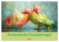 Farbenfrohe Fantasievögel (Wandkalender 2025 DIN A2 quer), CALVENDO Monatskalender