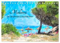 Mallorca - Die Urlaubsinsel in Aquarellfarben (Tischkalender 2025 DIN A5 quer), CALVENDO Monatskalender