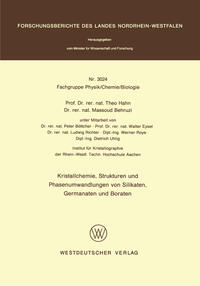 Kristallchemie, Strukturen und Phasenumwandlungen von Silikaten, Germanaten und Boraten