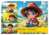 Kleine Farmer. Niedliche Jungs mit ihren tierischen Freunden (Wandkalender 2025 DIN A4 quer), CALVENDO Monatskalender