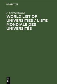 World List of Universities / Liste Mondiale des Universités