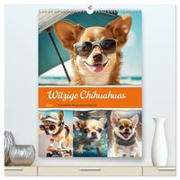 Witzige Chihuahuas. Glückliche Temperamentbündel (hochwertiger Premium Wandkalender 2025 DIN A2 hoch), Kunstdruck in Hochglanz