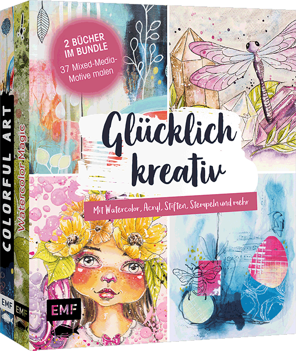 Glücklich kreativ – Zwei Bücher im Bundle: 37 Mixed-Media-Motive malen