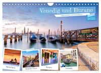 Venedig und Burano - Lagunenstadt und bunte Häuser (Wandkalender 2025 DIN A4 quer), CALVENDO Monatskalender