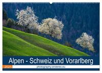 Alpen - Schweiz und Vorarlberg (Wandkalender 2025 DIN A2 quer), CALVENDO Monatskalender