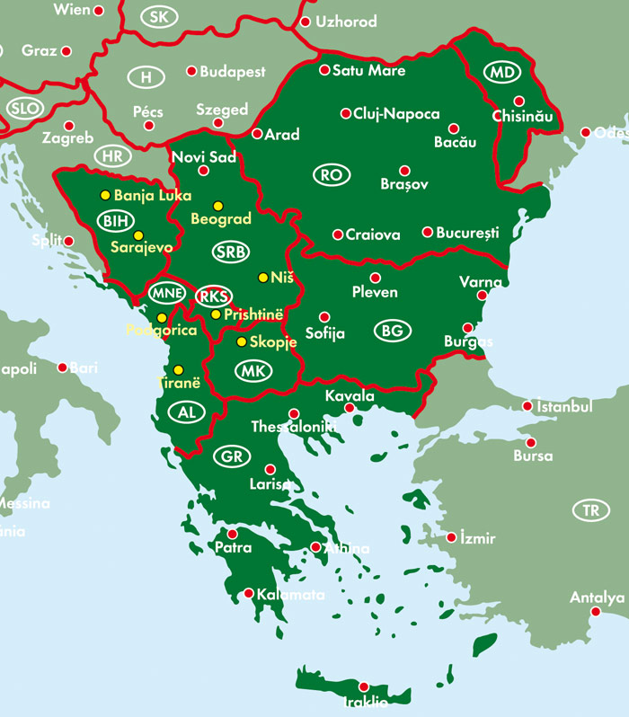 Balkan Süd, Autoatlas 1:200.000 - 1:500.000