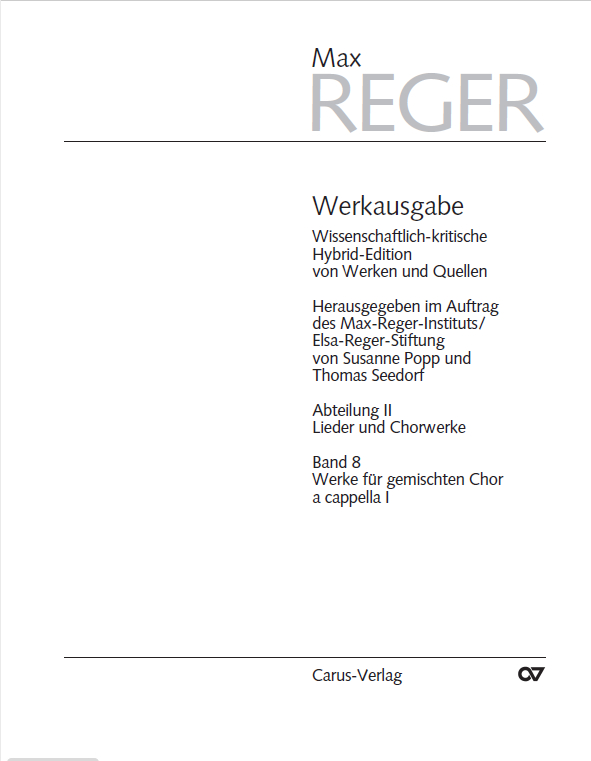 Reger-Werkausgabe, Bd. II/8