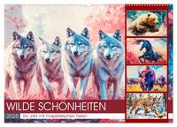 Wilde Schönheiten. Ein Jahr mit majestätischen Tieren (Wandkalender 2025 DIN A2 quer), CALVENDO Monatskalender