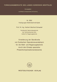 Erweiterung der Bandbreite von fluidischen Operationsverstärkern für die Meß- und Regelungstechnik durch den Einsatz spezieller Phasenkompensationsnetzwerke