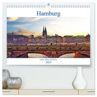 Hamburg sehen, fühlen und lieben (hochwertiger Premium Wandkalender 2025 DIN A2 quer), Kunstdruck in Hochglanz