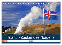 Island - Zauber des Nordens (Tischkalender 2025 DIN A5 quer), CALVENDO Monatskalender