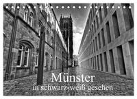 Münster in schwarz-weiß gesehen (Tischkalender 2025 DIN A5 quer), CALVENDO Monatskalender