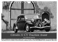 Citroën 11 CV Traction Avant in schwarzweiss (Wandkalender 2025 DIN A4 quer), CALVENDO Monatskalender