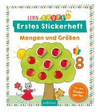 Lernraupe – Erstes Stickerheft – Mengen und Größen