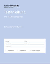 sprachgewandt Kindergarten und 1. Klasse / Testanleitung Schwierigkeitsstufe 1 à 10 Stück