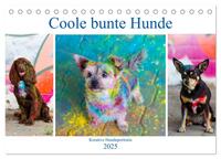 Coole bunte Hunde (Tischkalender 2025 DIN A5 quer), CALVENDO Monatskalender