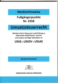 UMSATZSTEUERRECHT Dürckheim-Markierhinweise/Fußgängerpunkte für das Steuerberaterexamen