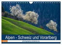 Alpen - Schweiz und Vorarlberg (Wandkalender 2025 DIN A4 quer), CALVENDO Monatskalender