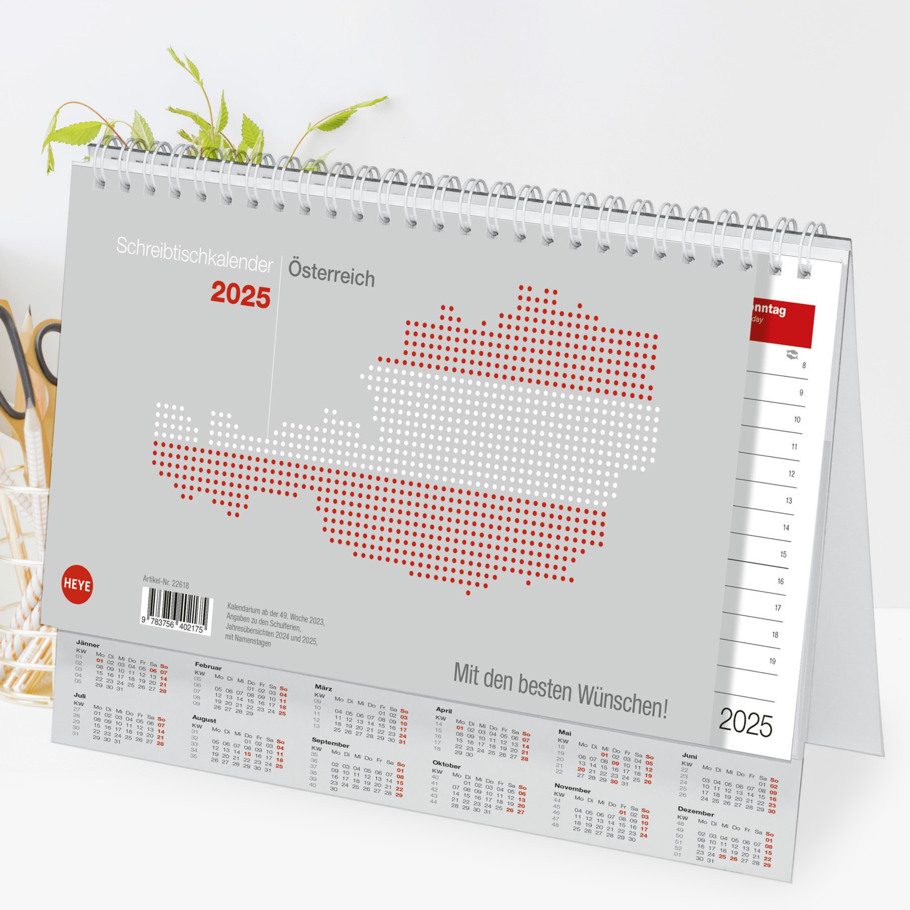 Schreibtischkalender Österreich groß 2025