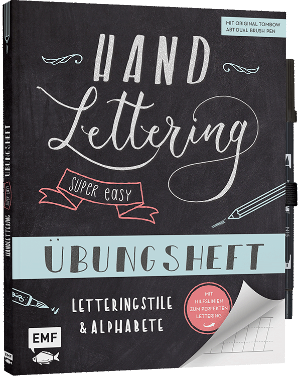 Handlettering – Super easy! Übungsheft mit original Tombow ABT Dual Brush Pen