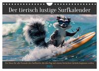 Der tierisch lustige Surfkalender (Wandkalender 2025 DIN A4 quer), CALVENDO Monatskalender